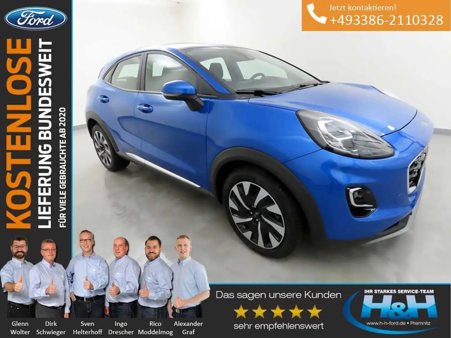 Ford Puma 1.0 M-Hybrid Titanium (AHK+Kamera) Blau - 1