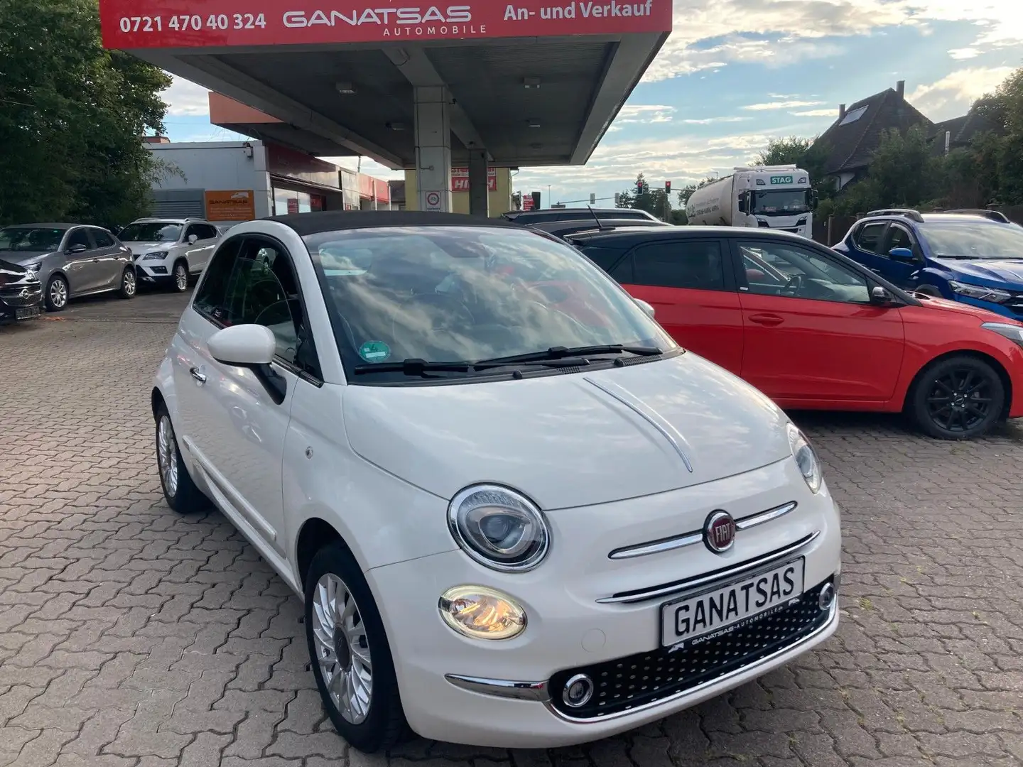 Fiat 500 C Lounge-Cabrio-Klima-Navi-PDC Blanc - 1