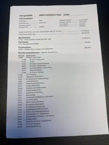 BMW M4 Competition Race Track Vollleder NUR 16TKM Carbon Ansicht 6