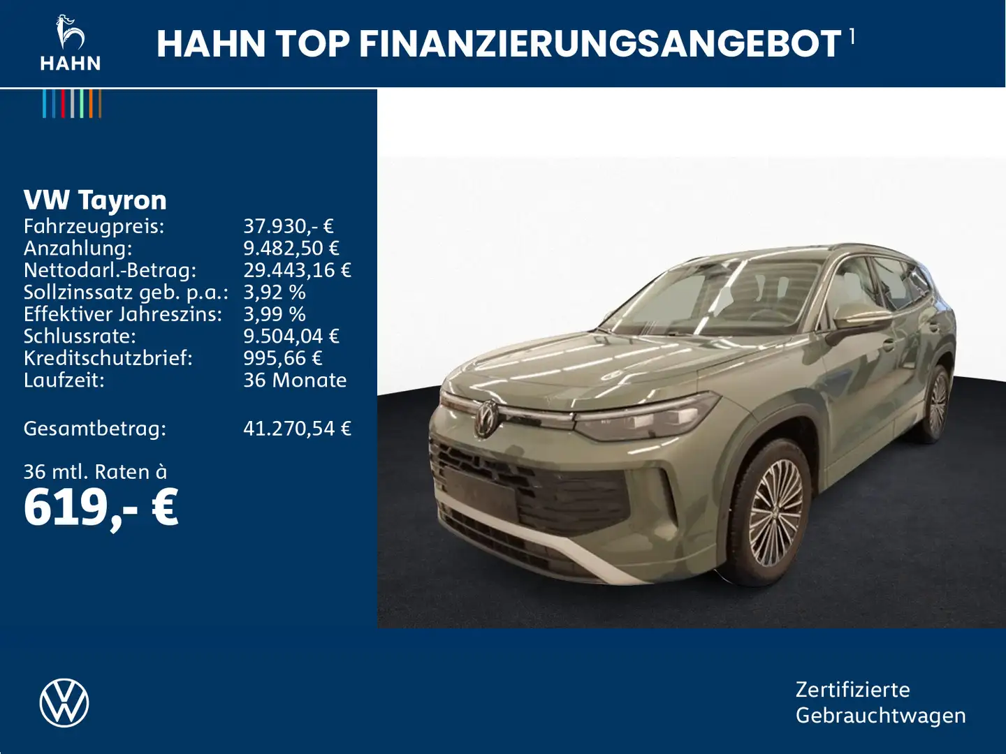 Volkswagen Tayron 1.5eTSI DSG Life ACC AHK Cam LED Navi SHZ Grün - 2