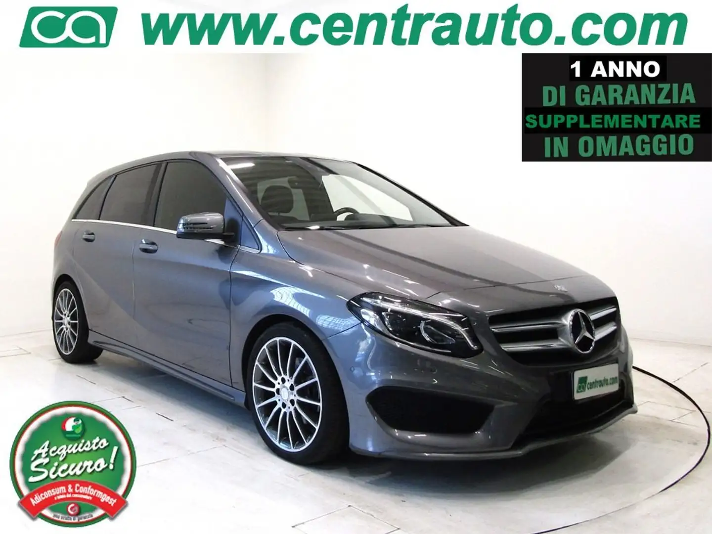 Mercedes-Benz B 180 d Aut. Sport * PELLE * Grigio - 1