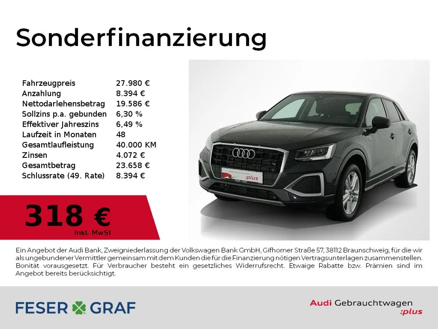 Audi Q2 35 TFSI S tronic Adv Pano,LED,Kamera,GRA Grau - 1