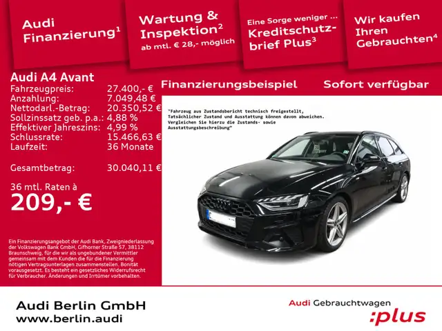 Audi A4 S line 35 TDI S tr. AHK LED RFK NAVI