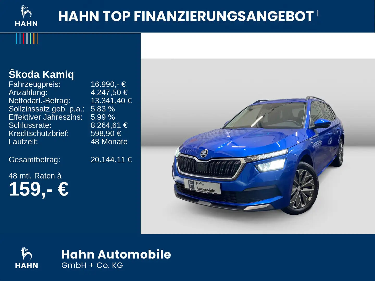 Skoda Kamiq 1.0 TSI Clever SmartLink Klima Bluetooth Blau - 2