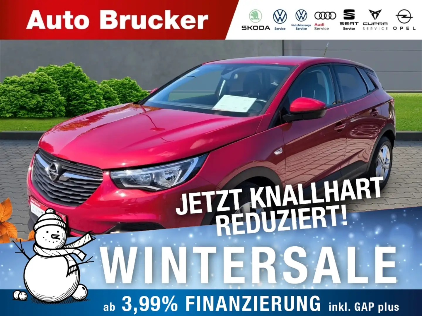 Opel Grandland Edition 1.2 Turbo+Alufelgen+Klimaanlage+Lenkradhei Rot - 1