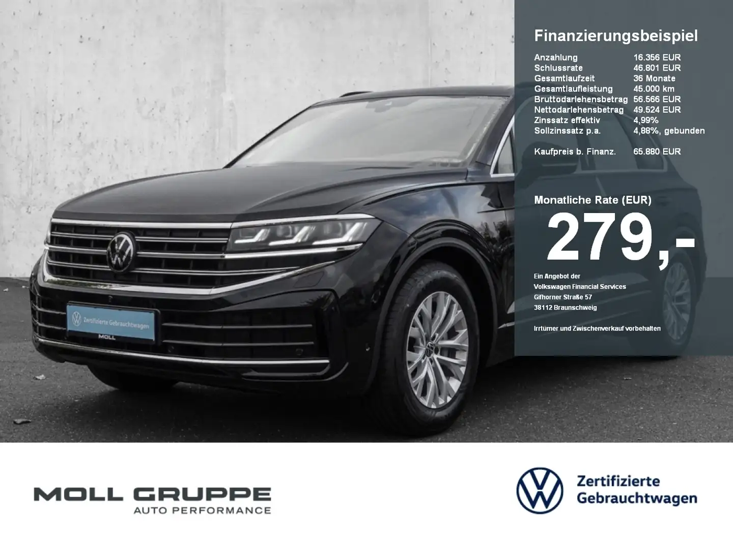 Volkswagen Touareg 3.0 TDI 4MOTION Tiptronic Elegance 360 Schwarz - 1
