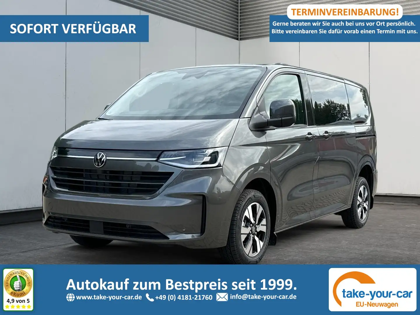 Volkswagen T7 Caravelle Style KR AHK+MATRIX+NAVI+SOUND+ACC+SHZ+KAMERA+P... Grau - 1