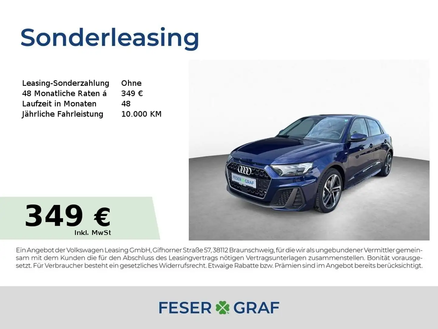 Audi A1 Spb. S line 30 TFSI 116PS S tr. *LED*CarPlay* Blauw - 1