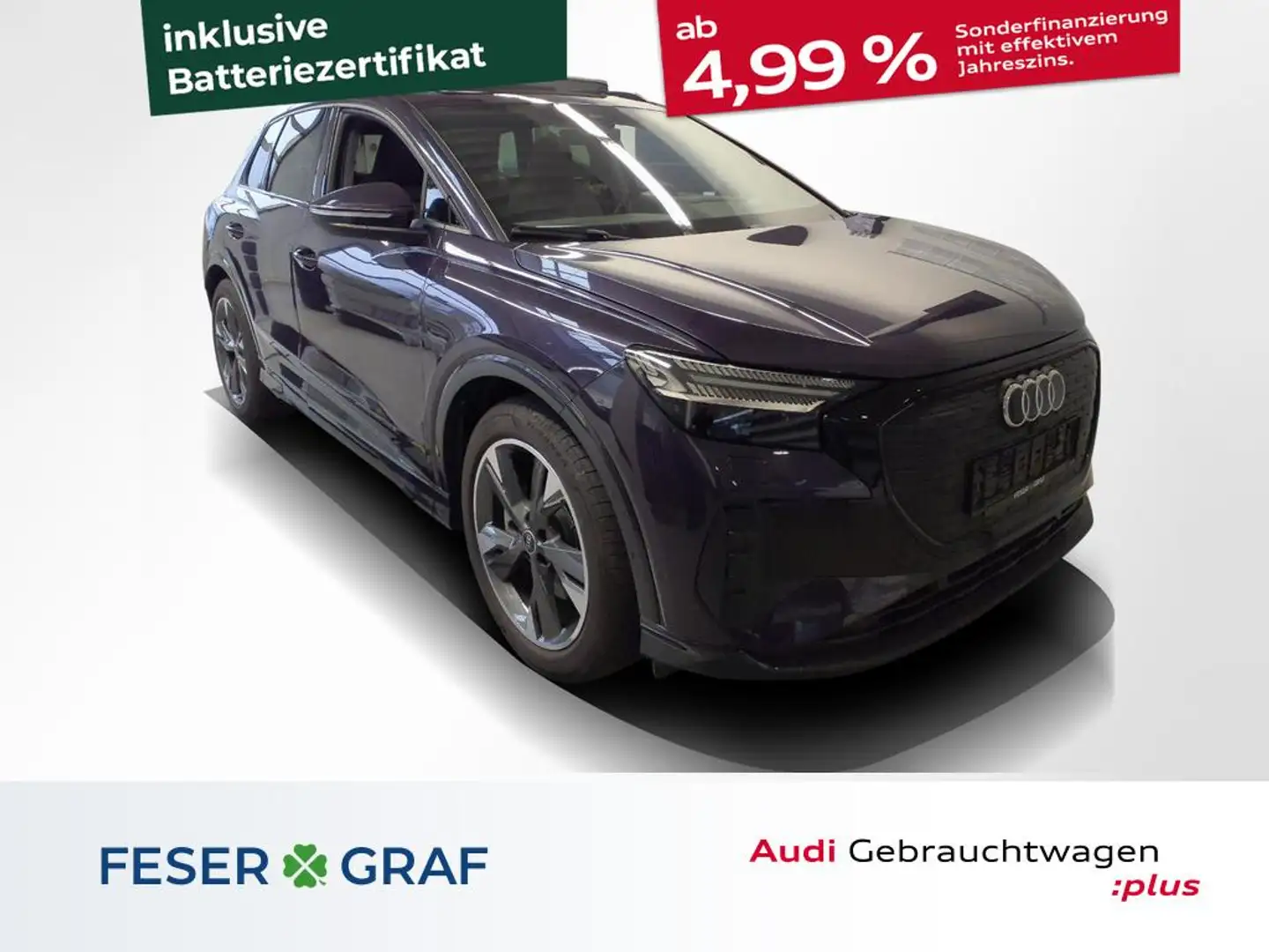 Audi Q4 e-tron advanced 40 Pano Sonos Keyless Matrix Navi RFK Violett - 1