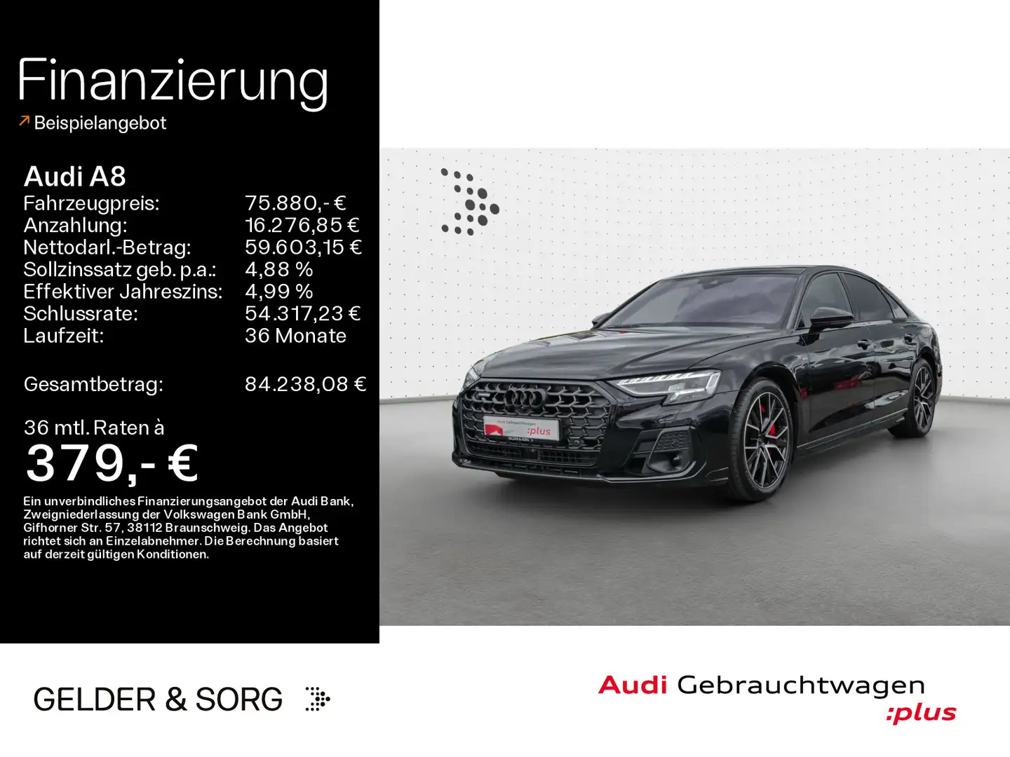 Audi A8 60 TFSI e qu. S line (Ext) Massage*Pano*B&O Noir - 1