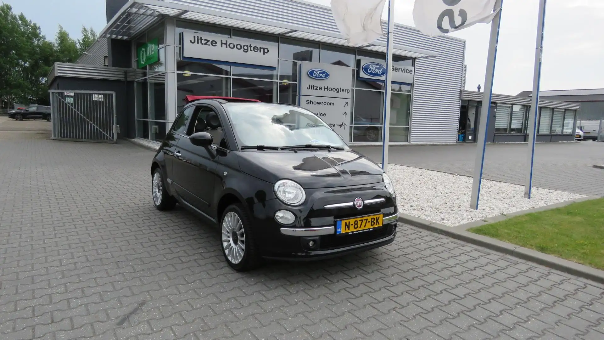 Fiat 500C 1.2 Lounge CLIMA, PDC, ELEKTRISCHE RAMEN, AIRCO, 9 Zwart - 1