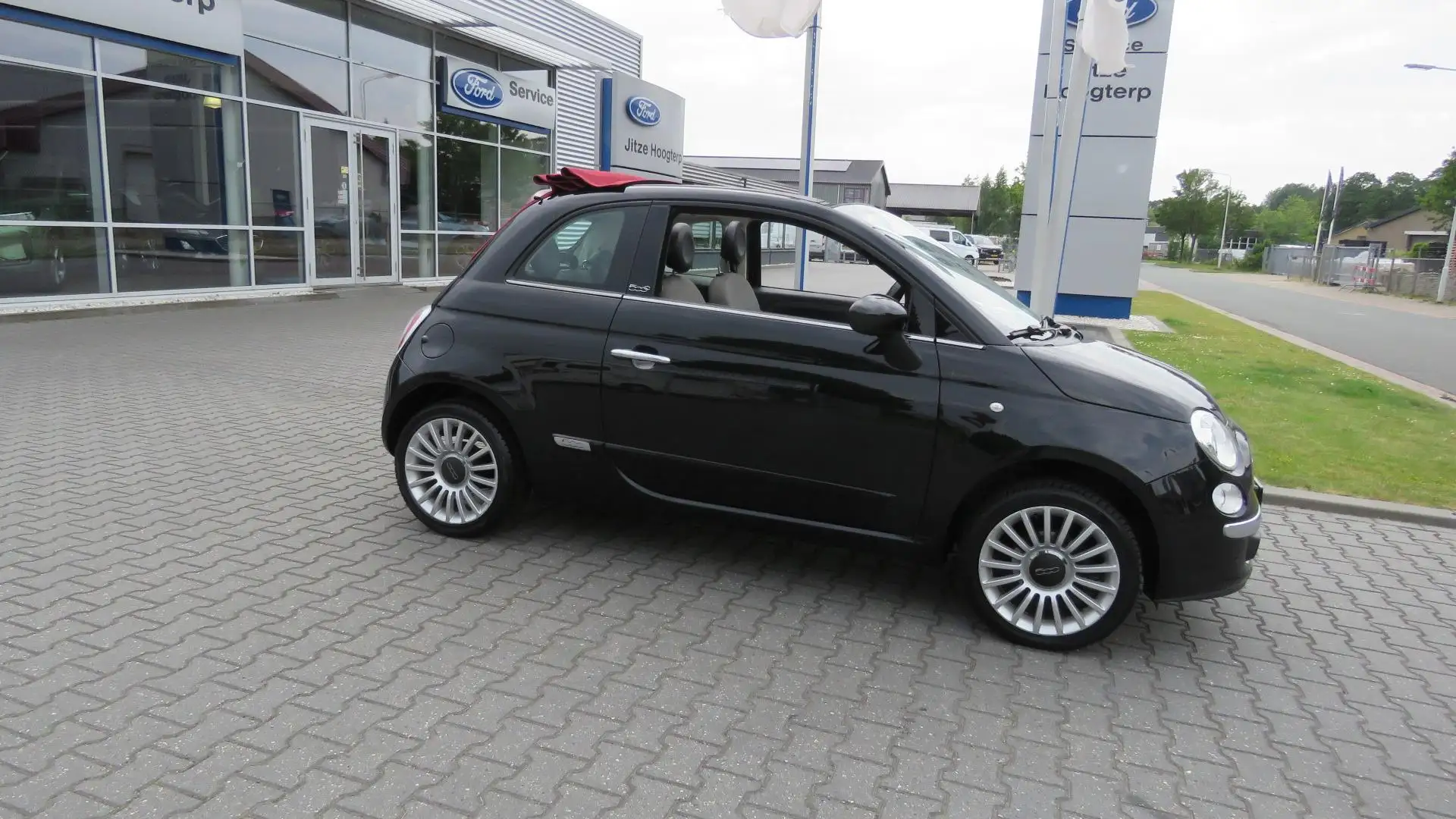 Fiat 500C 1.2 Lounge CLIMA, PDC, ELEKTRISCHE RAMEN, AIRCO, 9 Zwart - 2