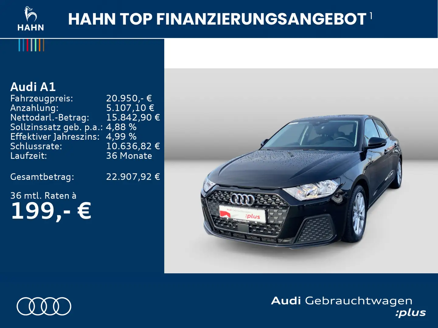 Audi A1 25 Sportback 1.0 TFSI S-tronic Einparh Sitzhz Schwarz - 2