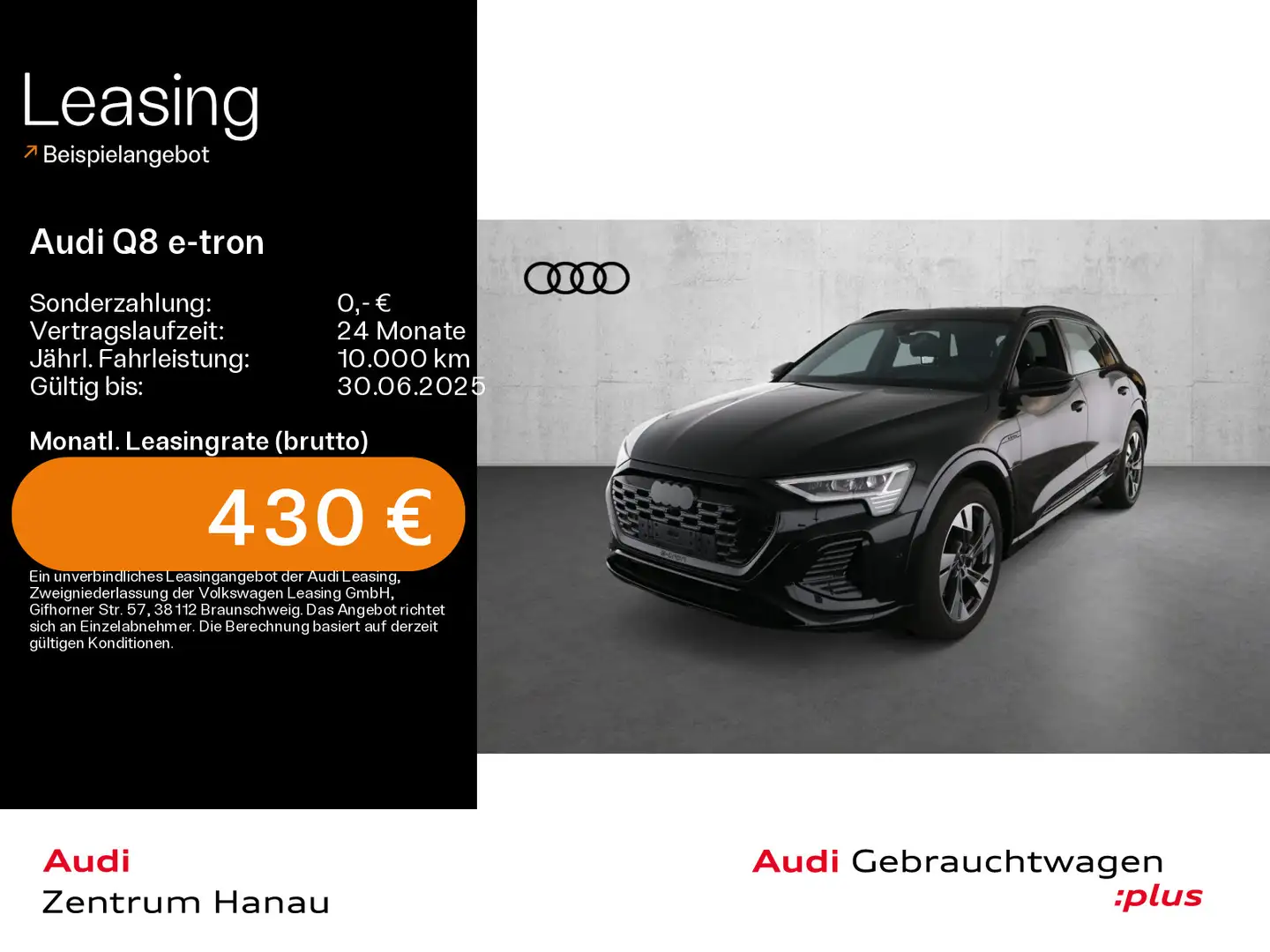 Audi Q8 e-tron 50 quattro S-LINE*NAVI-PLUS*HUD*LEDER* Schwarz - 1