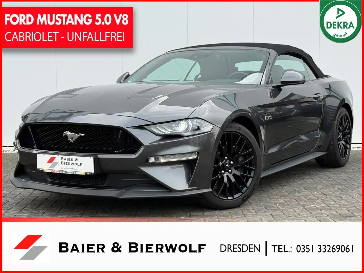 Ford Mustang 5.0VVT-i GT Convertible 55 YEARS DT. FZG Grau - 1