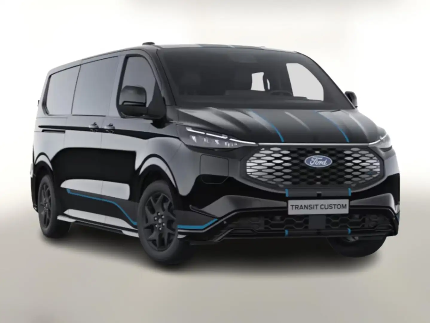 Ford E-Transit Custom Sport DCiV 71kWh L2 ACC AHK LED 160 kW (... Schwarz - 1