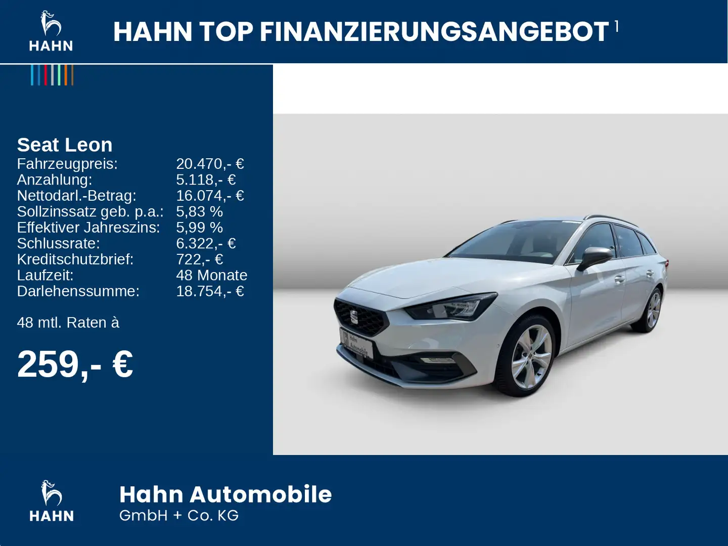 SEAT Leon FR Sportstourer 1.5TSI Pano LED Navi PLA Ca Blanc - 2