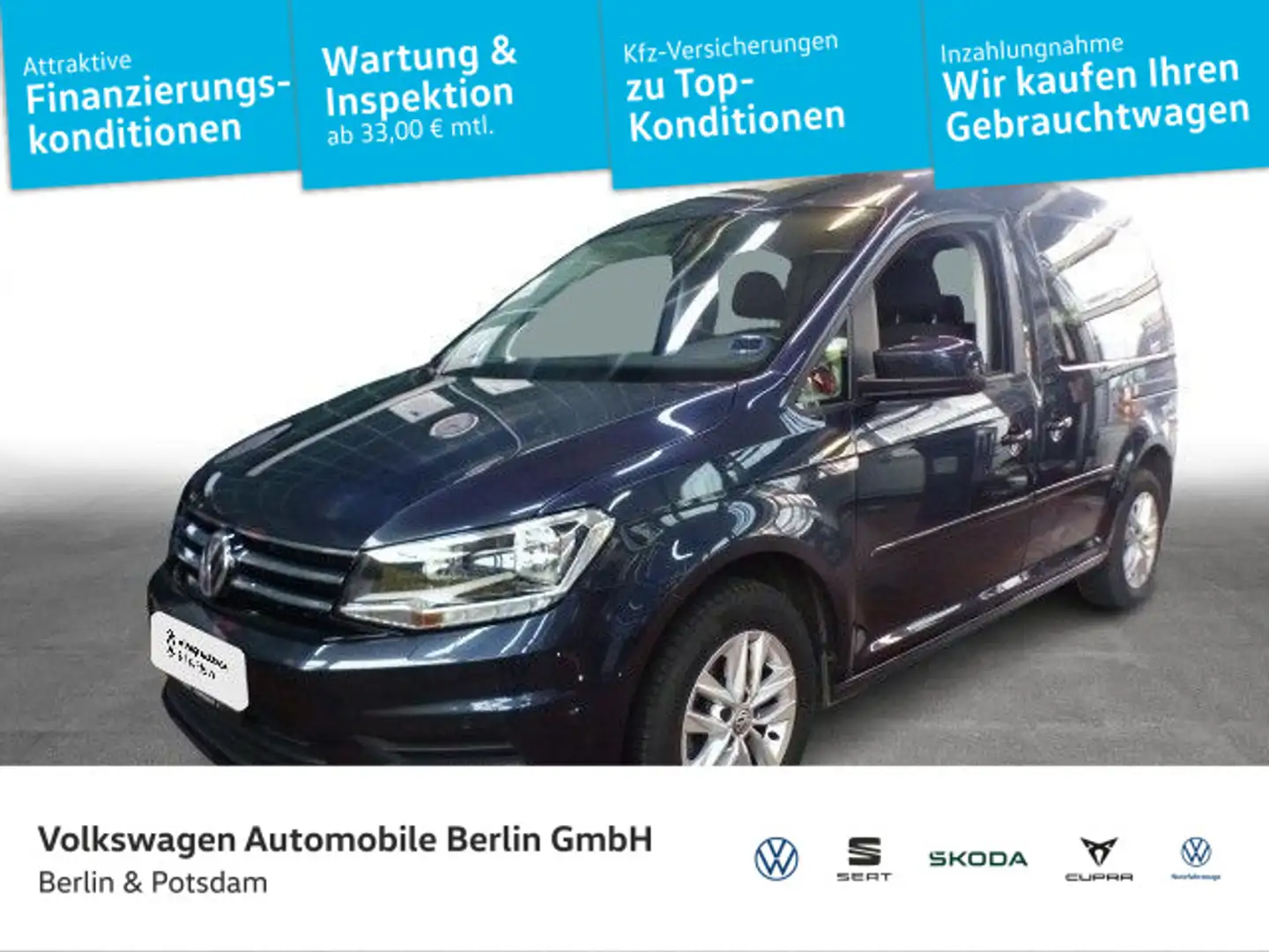 Volkswagen Caddy 2.0 TDI Comfortline Sitzhzg Park-Lenk MFL Blau - 1