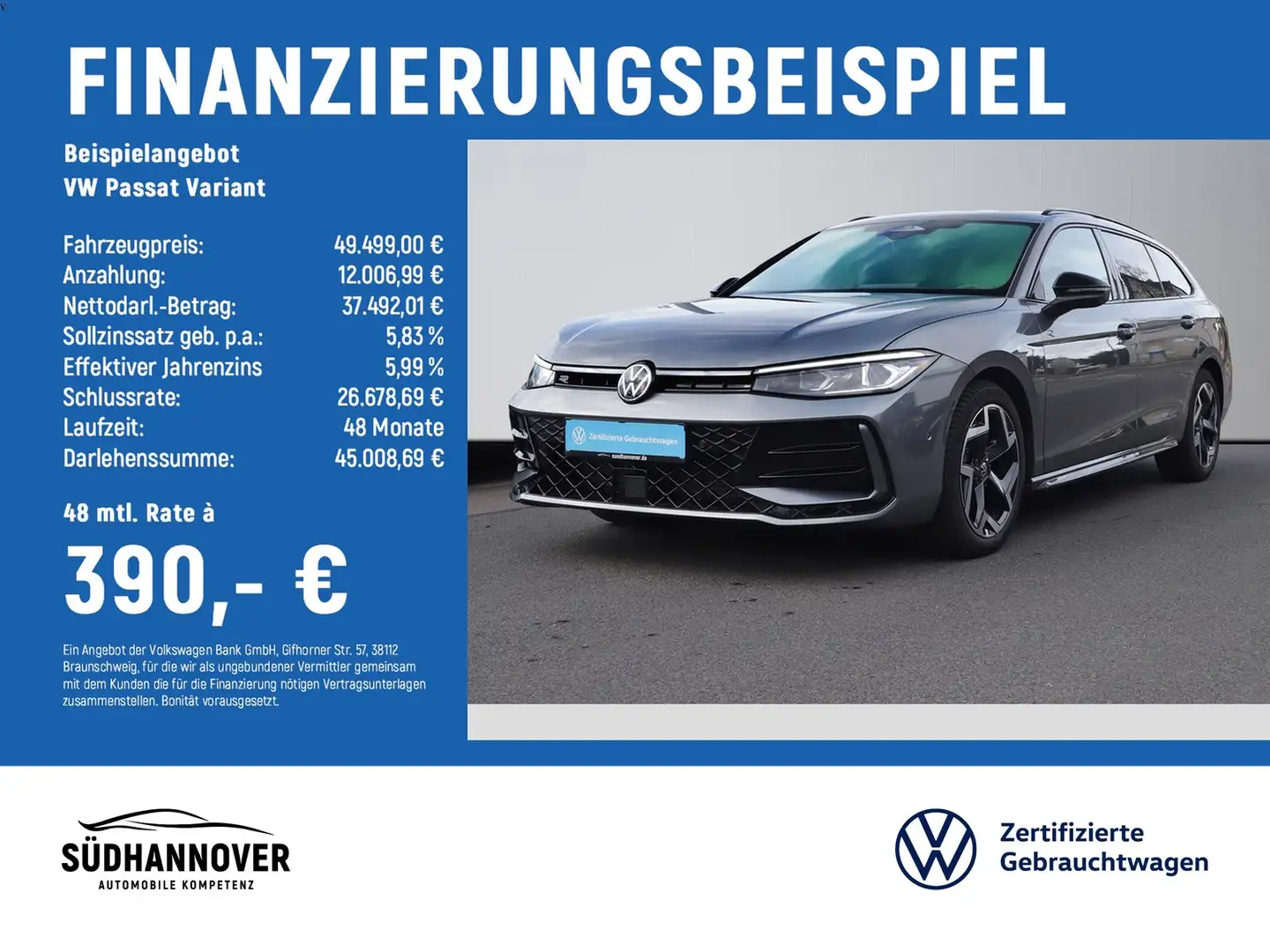 Volkswagen Passat Variant R-line 2.0 TDI DSG AHK+PANO+NAVI Grau - 2