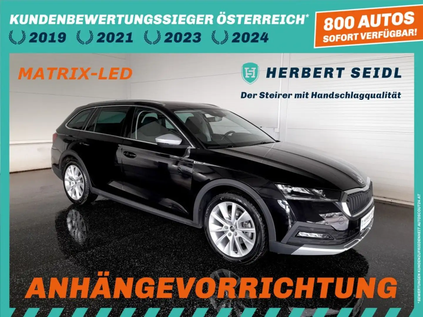 Skoda Octavia Combi SCOUT 4x4 2,0 TDI DSG *MATRIX-LED / 18 ZOLL / AHV / VIRTUELL / NAVI / 3-ZONEN KLIMA / KEYLESS / TEMPOMAT* Schwarz - 1