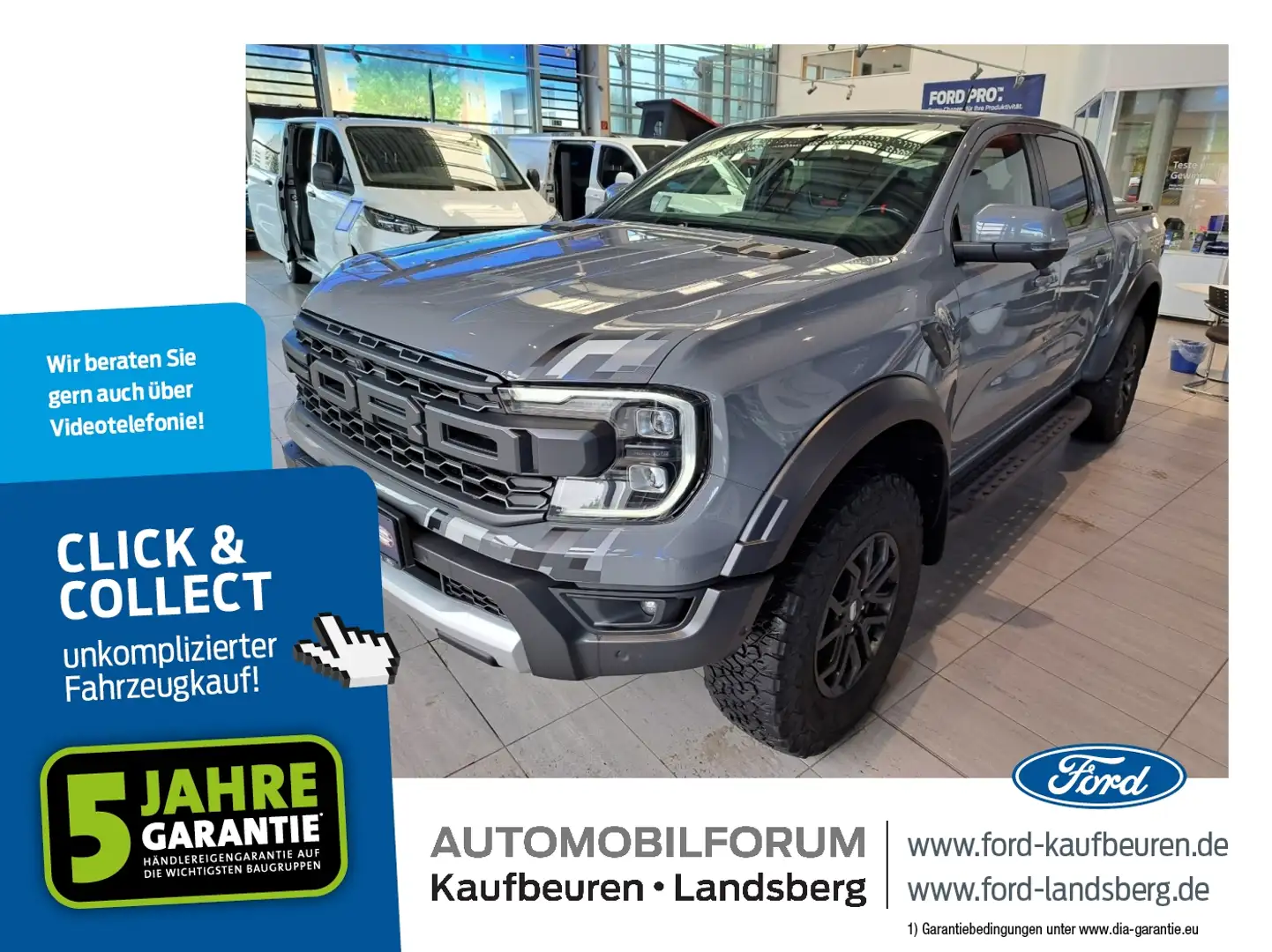 Ford Ranger Raptor 3.0 EB DoKa LED 360° Navi SHZ Сірий - 1