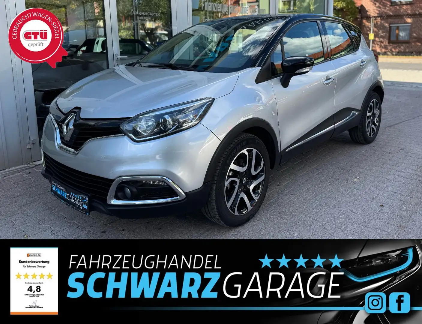 Renault Captur Luxe*NAVI*USB*ISOFIX*wenig km* Argent - 1