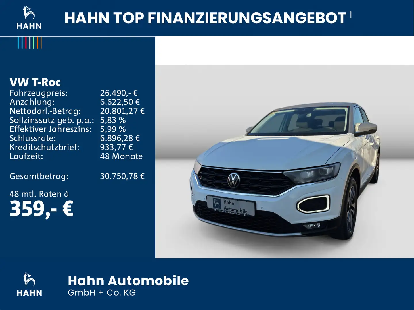 Volkswagen T-Roc 1.5TSI DSG Active AHK CAM LED Park Assist Weiß - 2