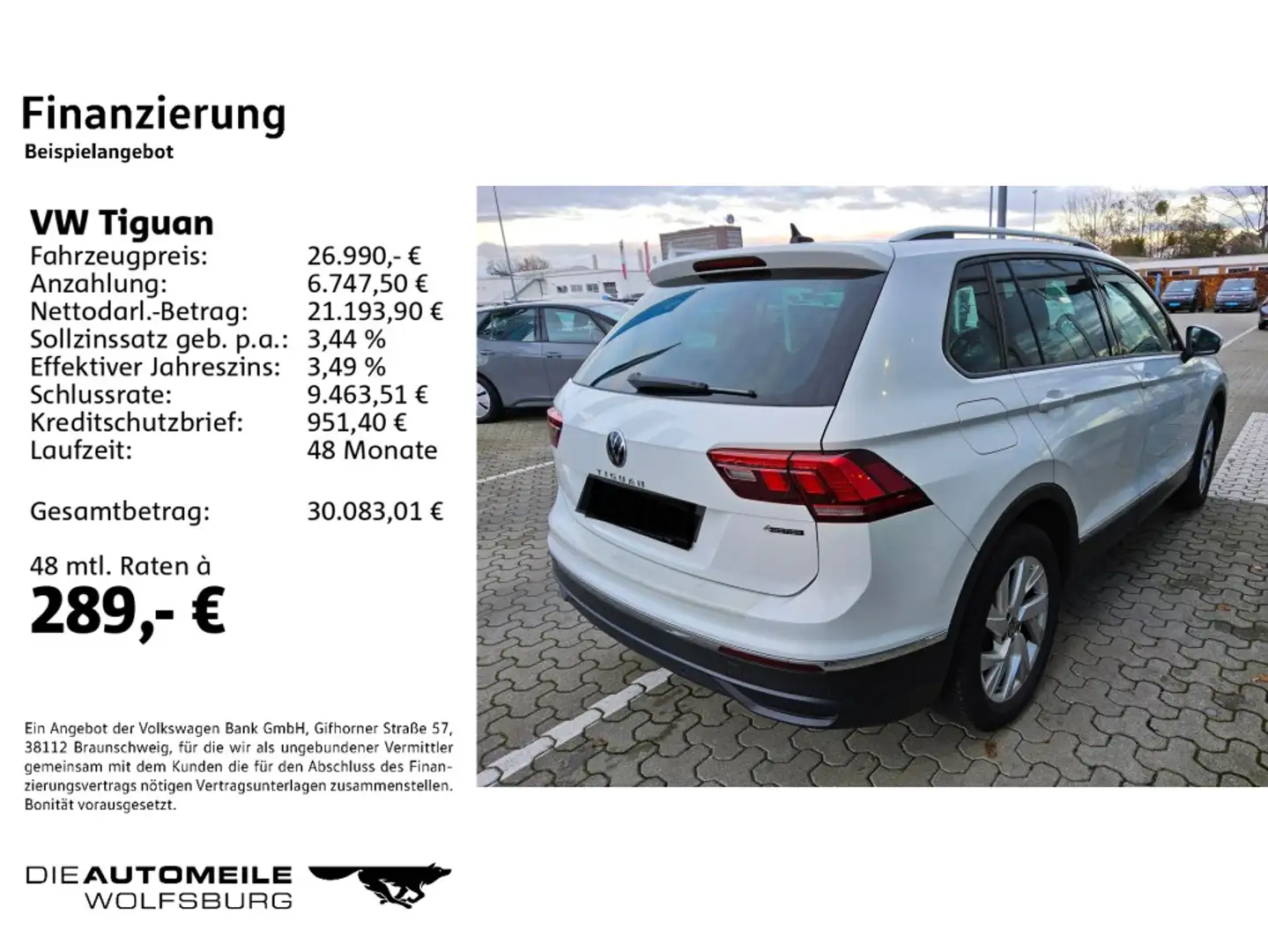Volkswagen Tiguan 2.0 TDI DSG 4Motion Life AHK/ACC/Einparkh Weiß - 2