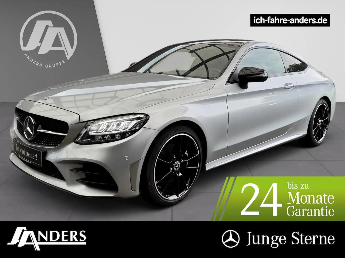 Mercedes-Benz C 300 d Coupé AMG+COM+Pano+Distr+Kam+digCock+Key Argent - 1