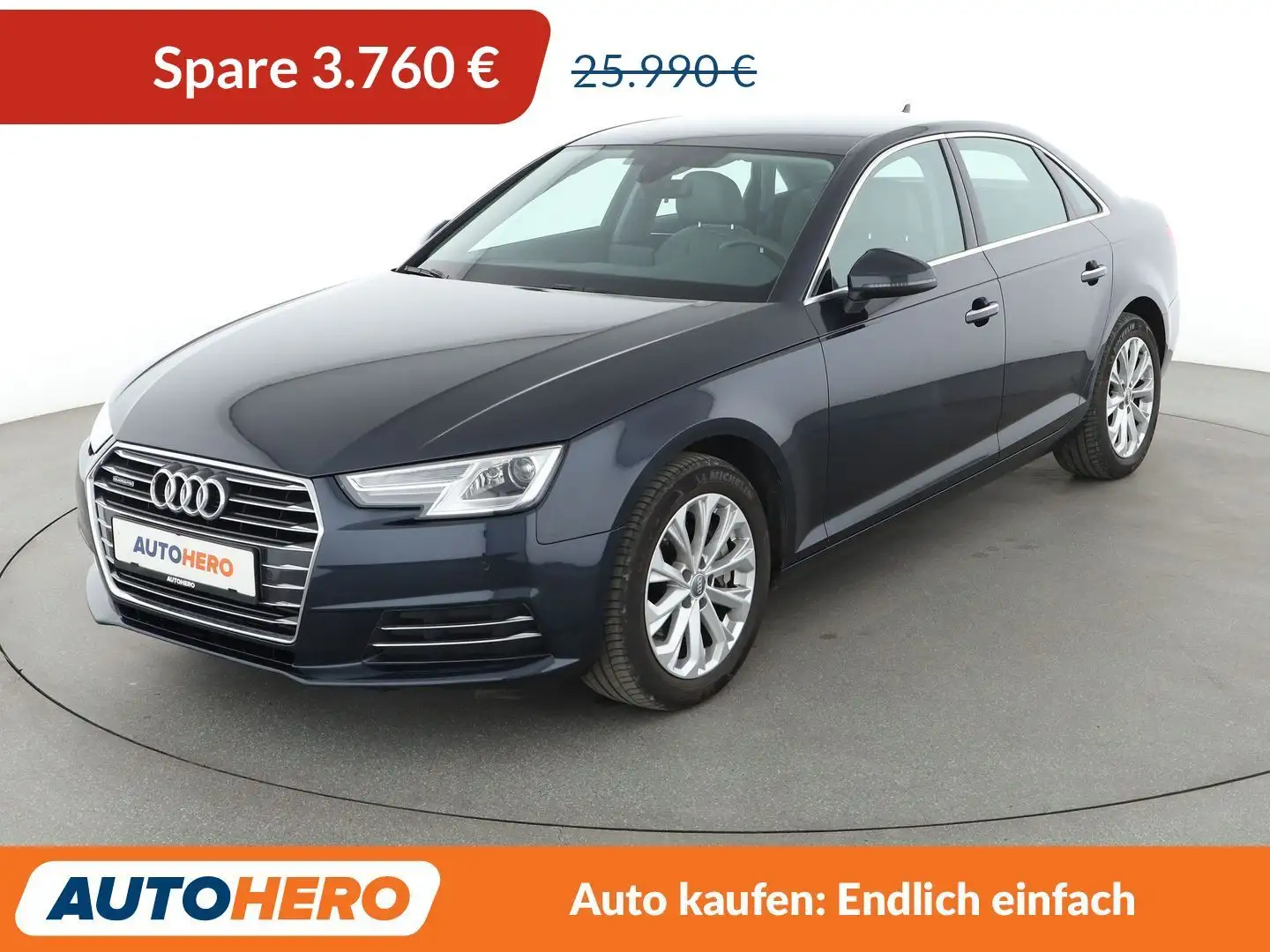 Audi A4 2.0 TFSI quattro Design Aut.*NAVI*BI-XENON*LIMITER Blau - 1