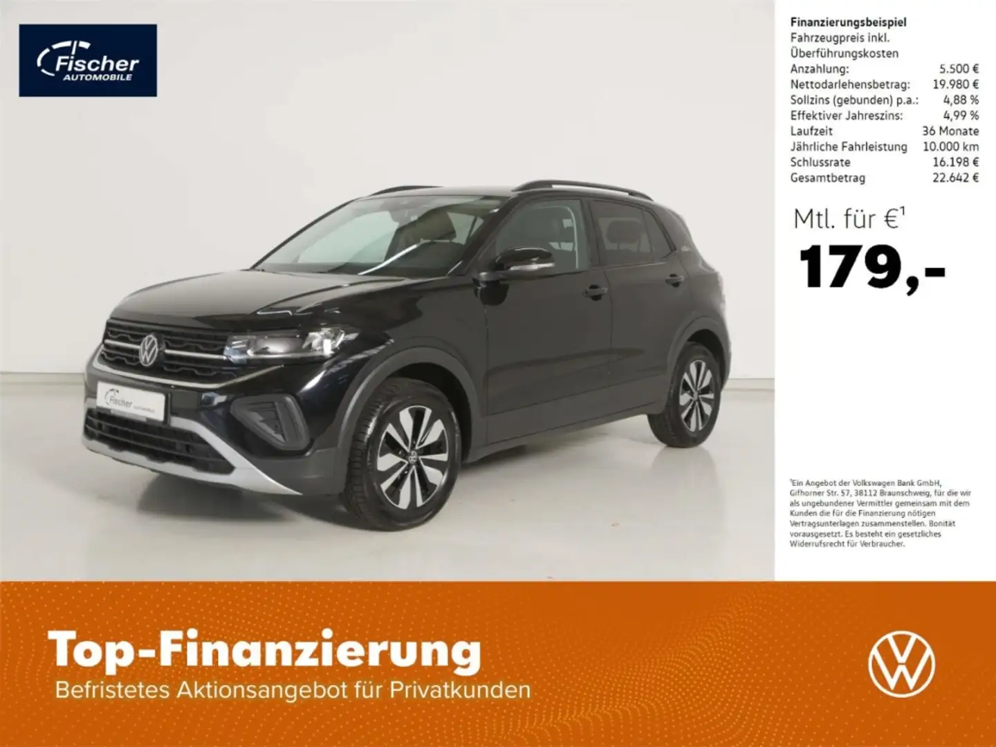 Volkswagen T-Cross 1.5 TSI Goal DSG NAV/LED/ACC/Kamera Schwarz - 1
