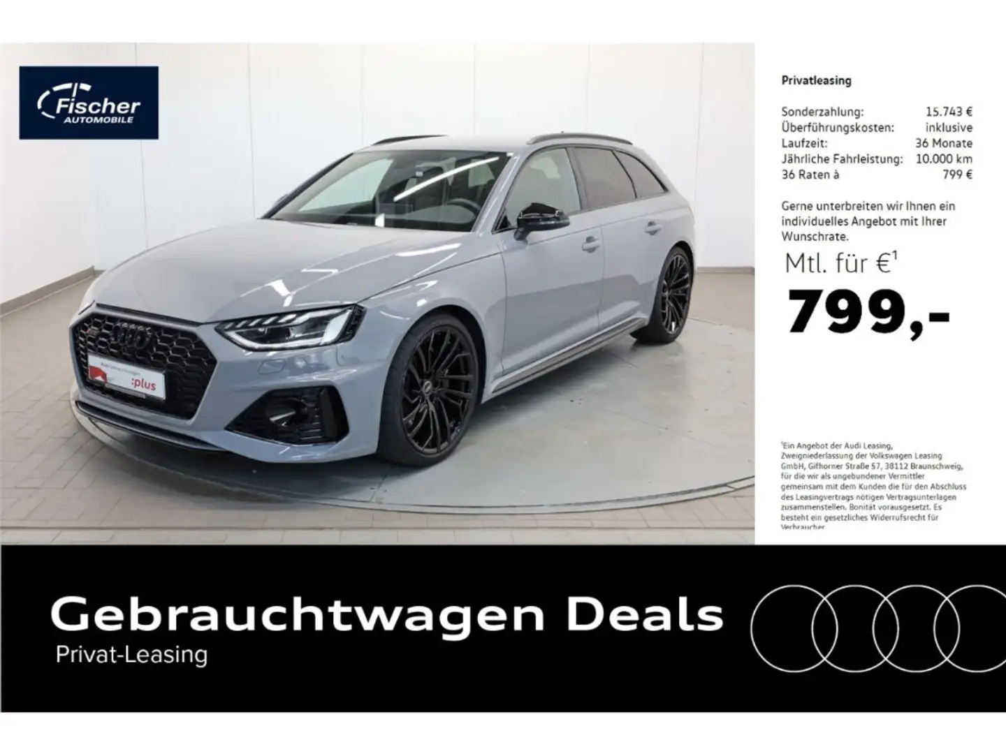 Audi RS4 Avant TFSI quattro AHK/RFK/RS-Sportabgas. Gris - 1