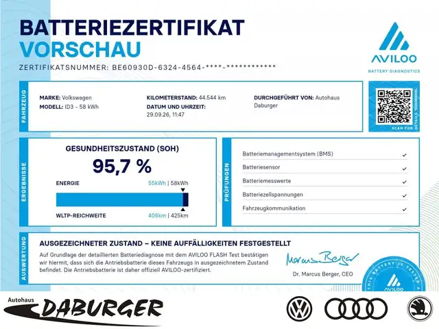 Volkswagen ID.3 Pro 62kW FACELIFT Wärmepumpe+ACC+95,7% Klima