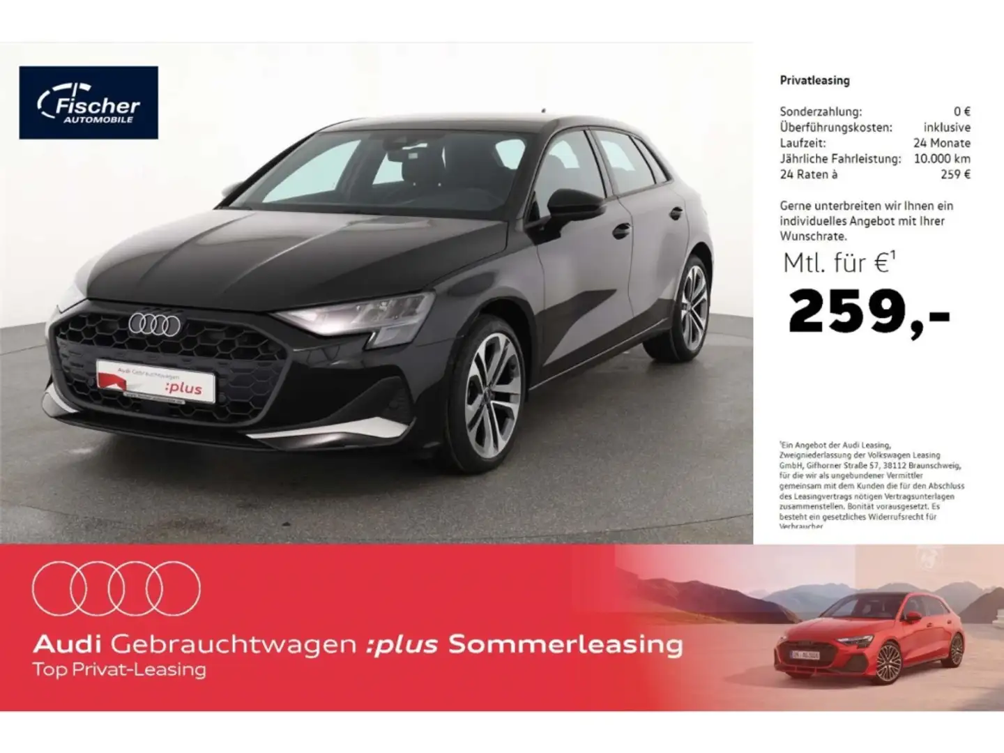 Audi A3 Sportback 35 TDI advanced AHK/NAV/Virt./18'' Schwarz - 1