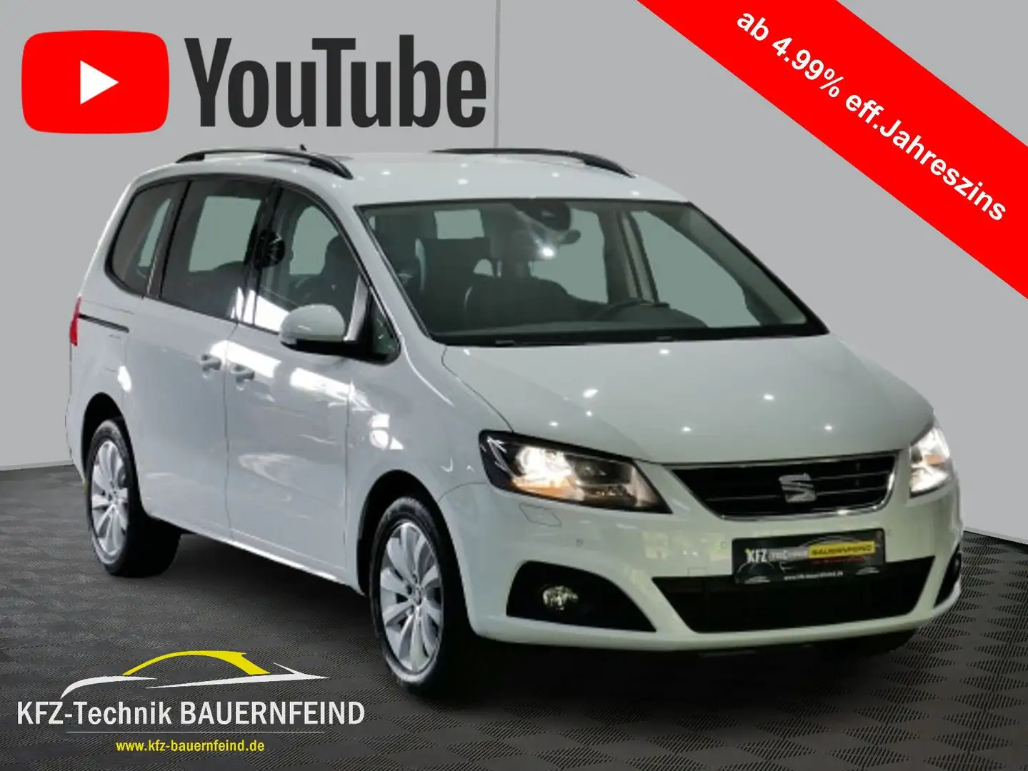 SEAT Alhambra Style 1.4 TSI DSG 8-FACH YOU-TUBE Weiß - 1
