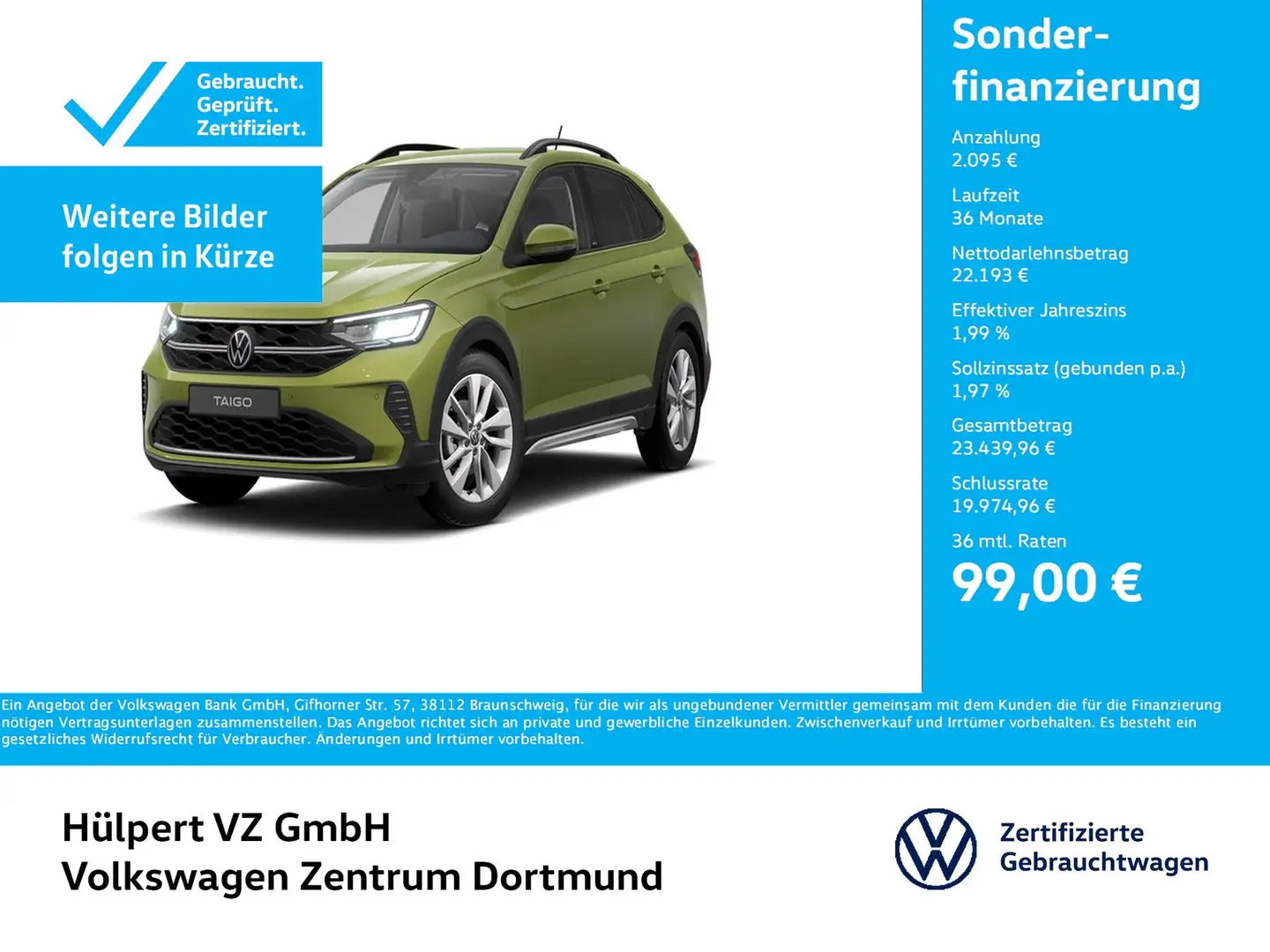 Volkswagen Taigo 1.5 MOVE LM17 NAVI CARPLAY SITZHEIZUNG LED Groen - 1
