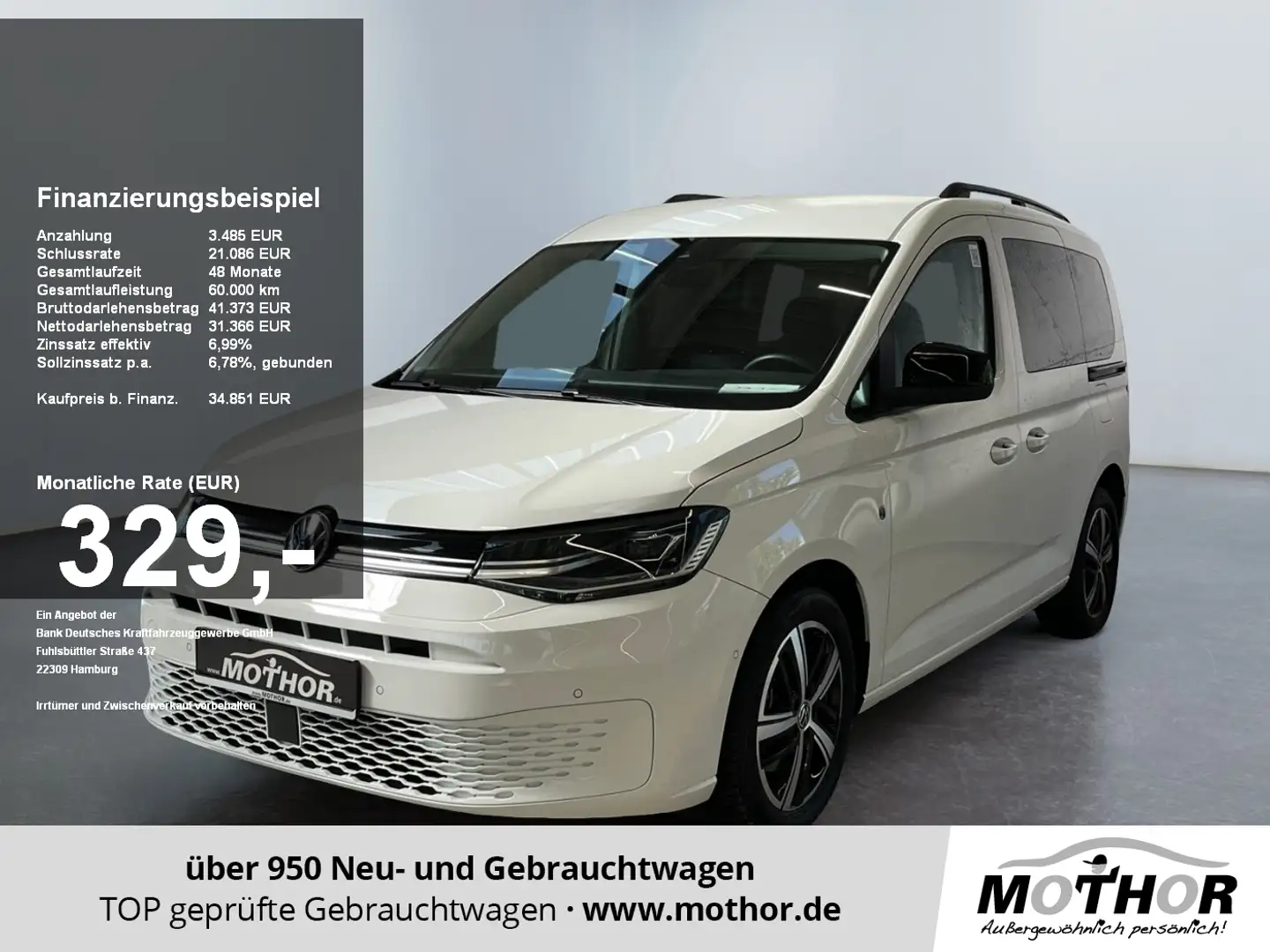Volkswagen Caddy Life 1.5 TSI DSG Sitzheizung Klimaautomatik Weiß - 1