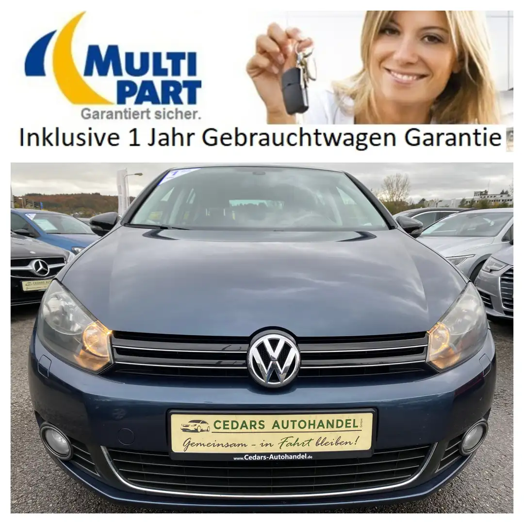 Volkswagen Golf VI Lim. 1.6 TDI Style Navi Bergassist Sitzheizung Blau - 2