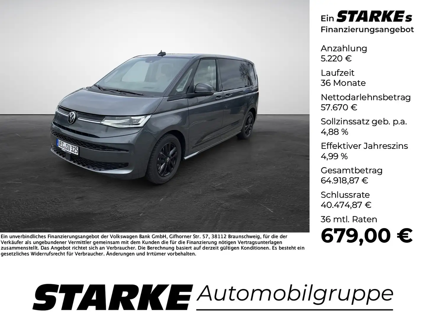 Volkswagen T7 Multivan 2.0 TDI DSG Edition 7-Sitzer Grau - 1