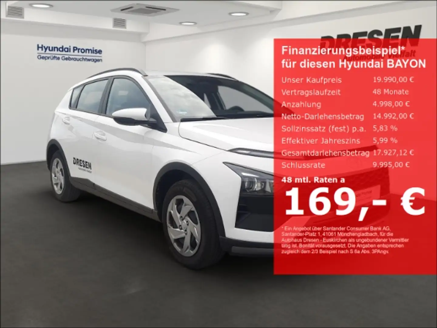 Hyundai BAYON 1.0 T-GDI 100 PS Select Navi Kamera DAB PDC hinten Weiß - 1