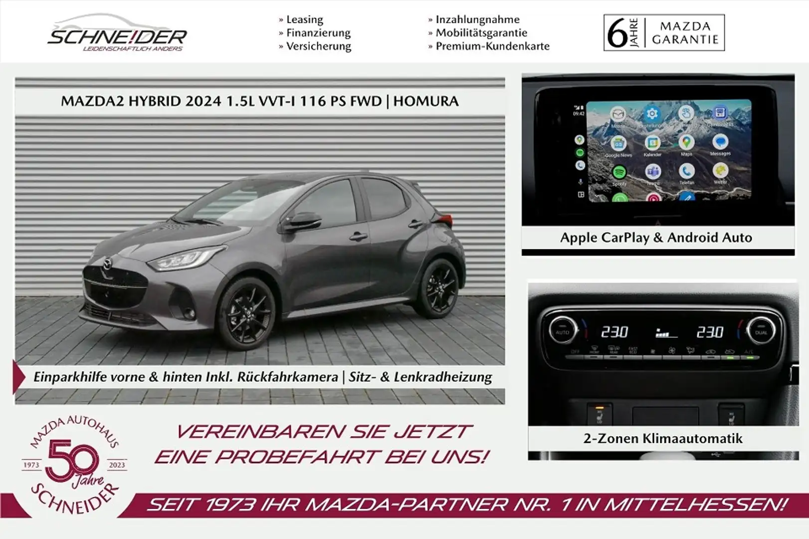 Mazda 2 Hybrid 1.5L 116PS Hybrid VVT-i HOMURA Gris - 1