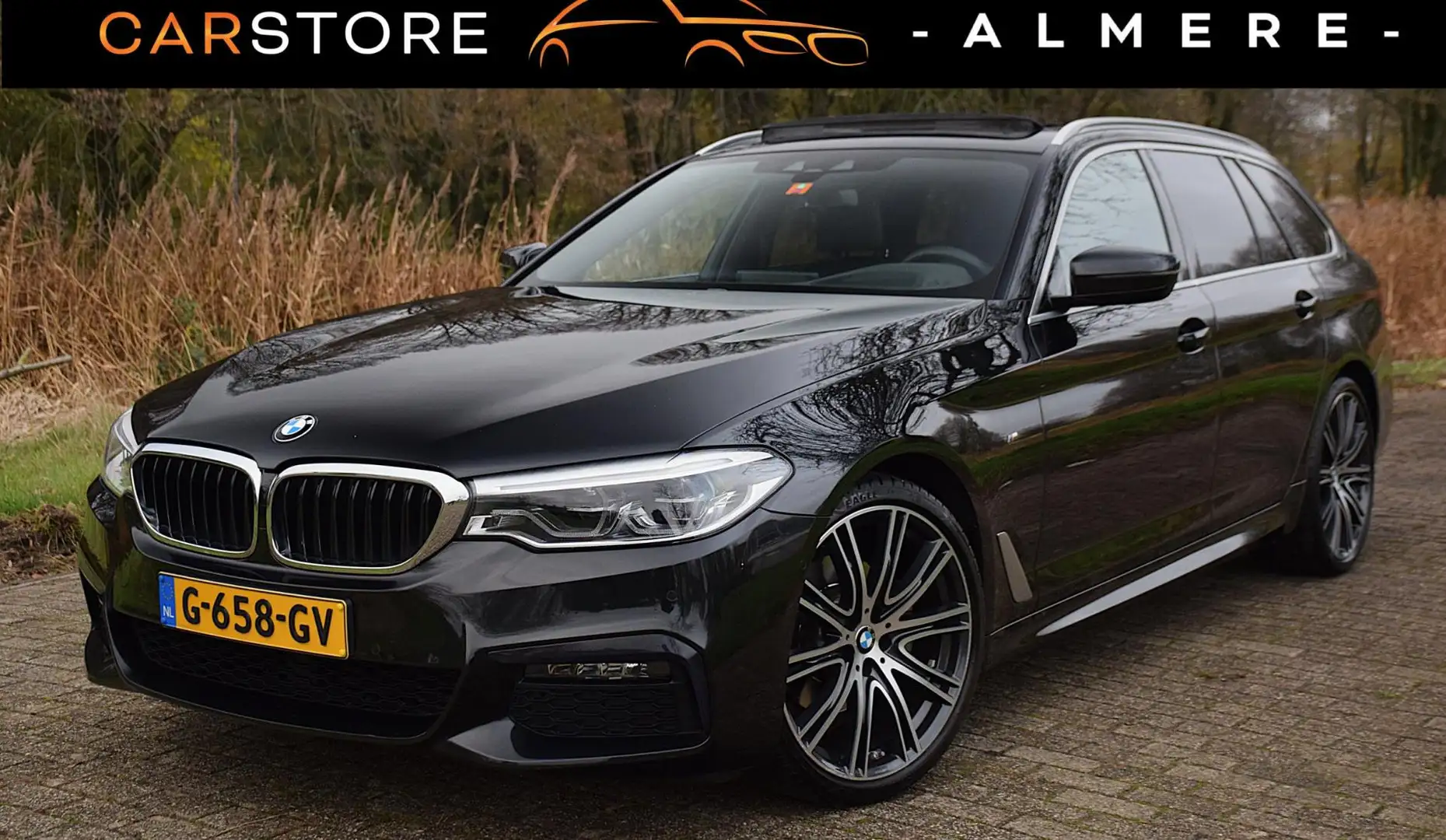 BMW 5-serie Touring 520i*M-Pakket*Pano*Head-up*H&K*20" Negro - 1
