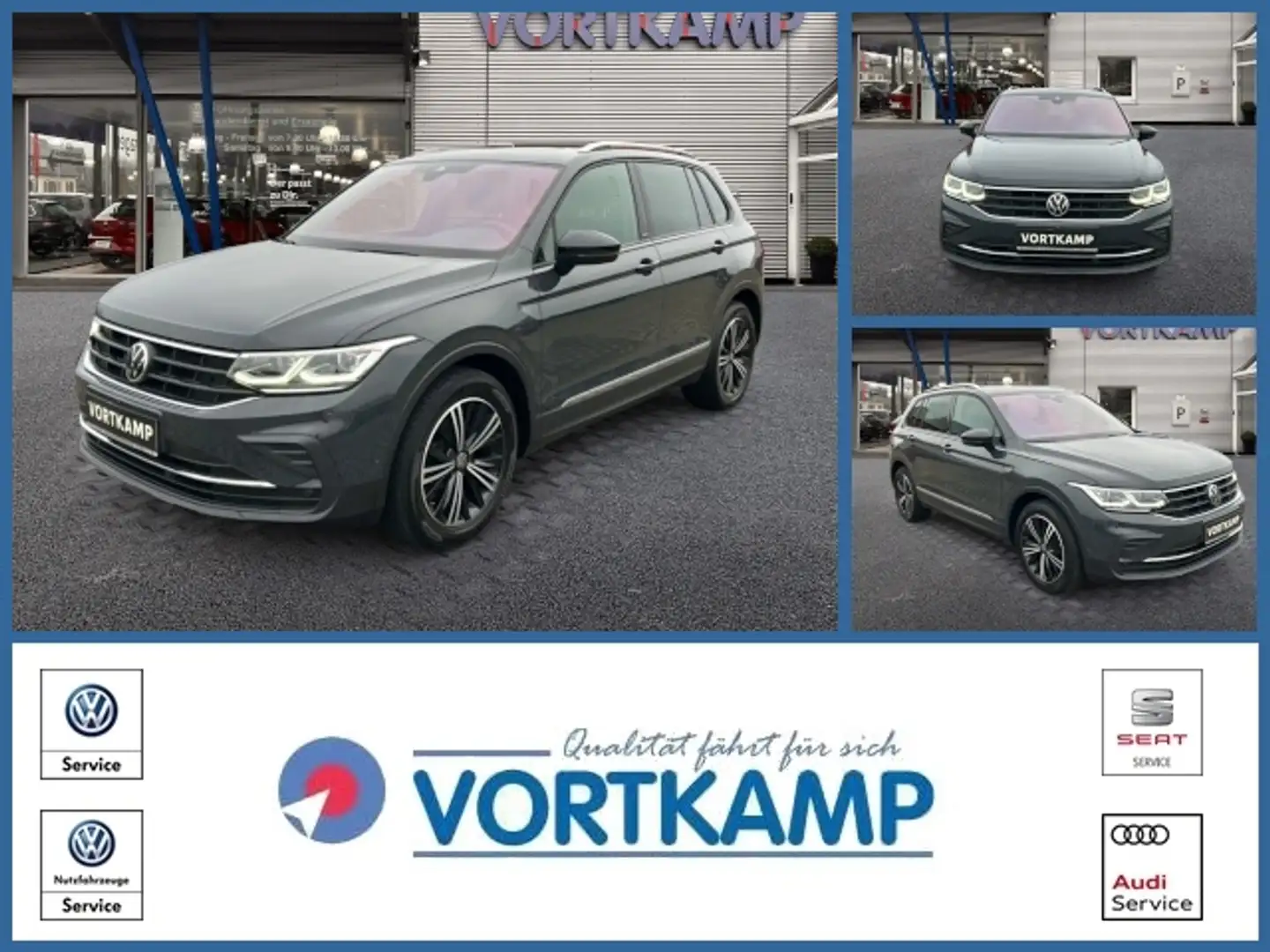 Volkswagen Tiguan United 2.0 TDI DSG AHK PANO STANDH IQ Grau - 1