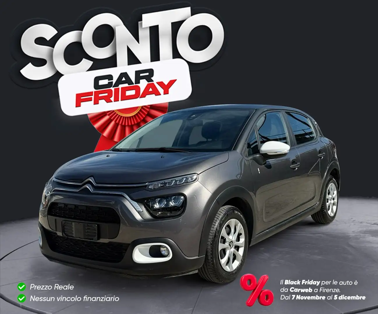 Citroen C3 C3 1.2 Puretech 83cv YOU Grijs - 1