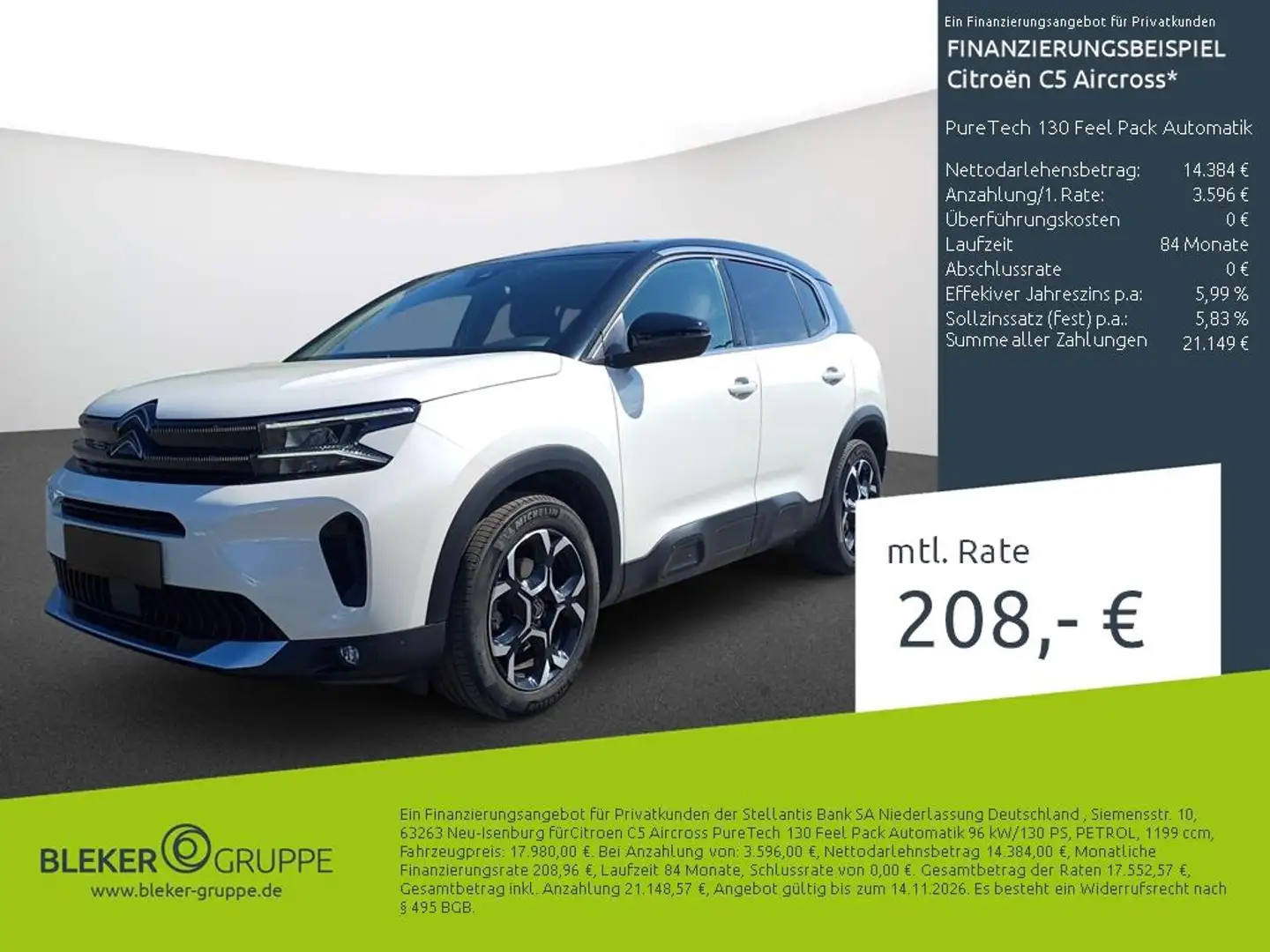 Citroen C5 Aircross PureTech 130 Feel Pack Automatik Blanco - 1