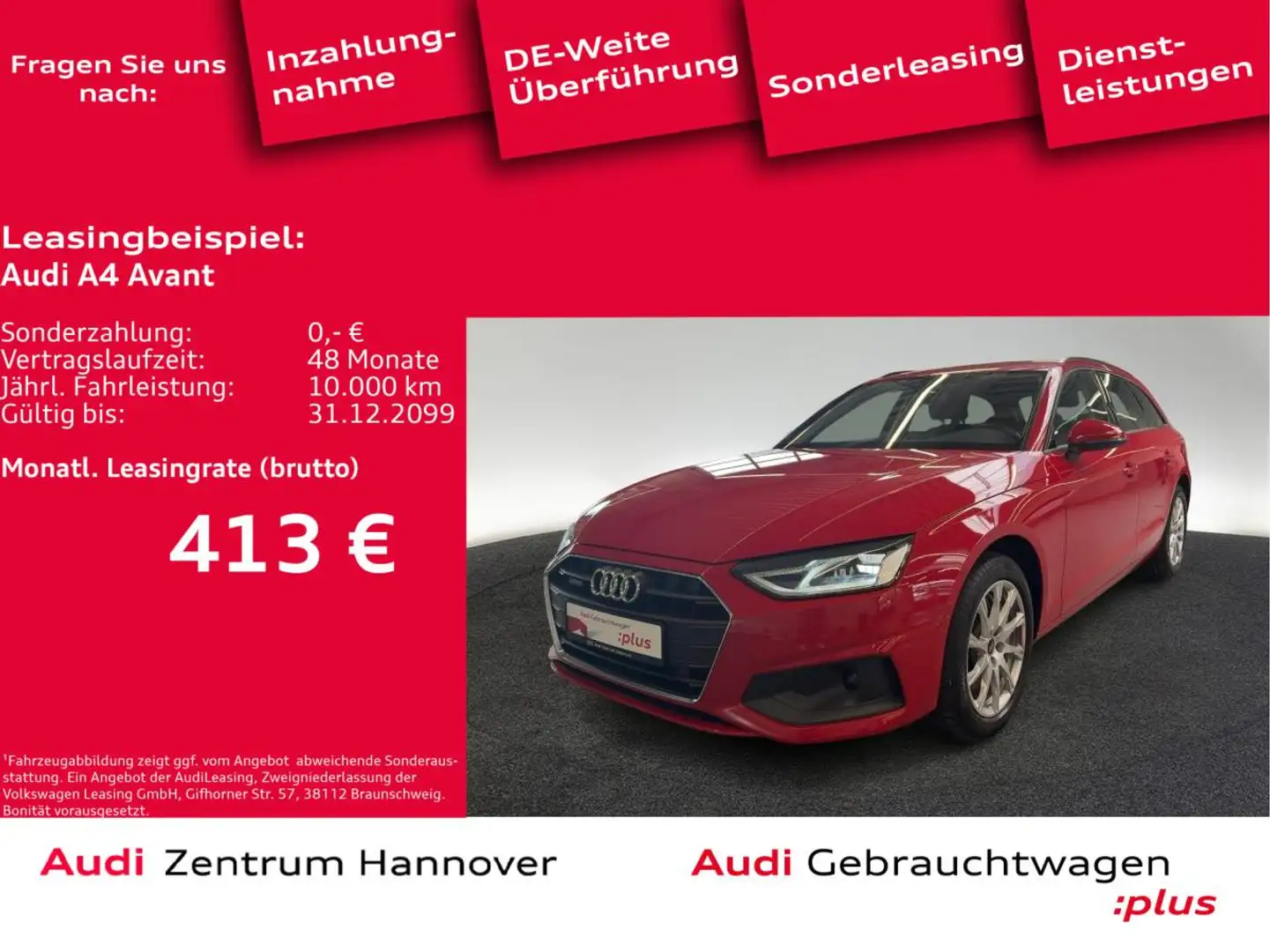 Audi A4 Avant 50 TDI quattro LED DAB Navi Phone Box Rot - 1