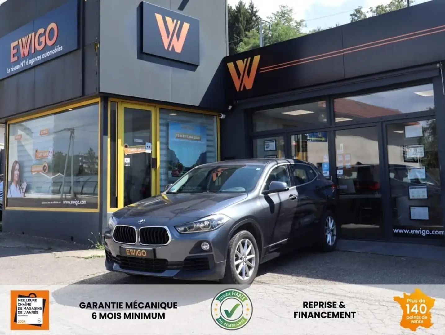 BMW X2 1.8 i 140 ch business design sdrive %2B tva recup  Gris - 1