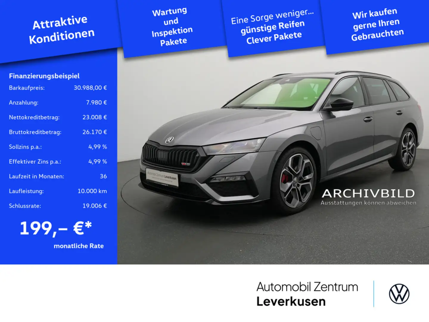 Skoda Octavia RS Combi iV ACC HUD NAVI VIRT LEDER D Grau - 1