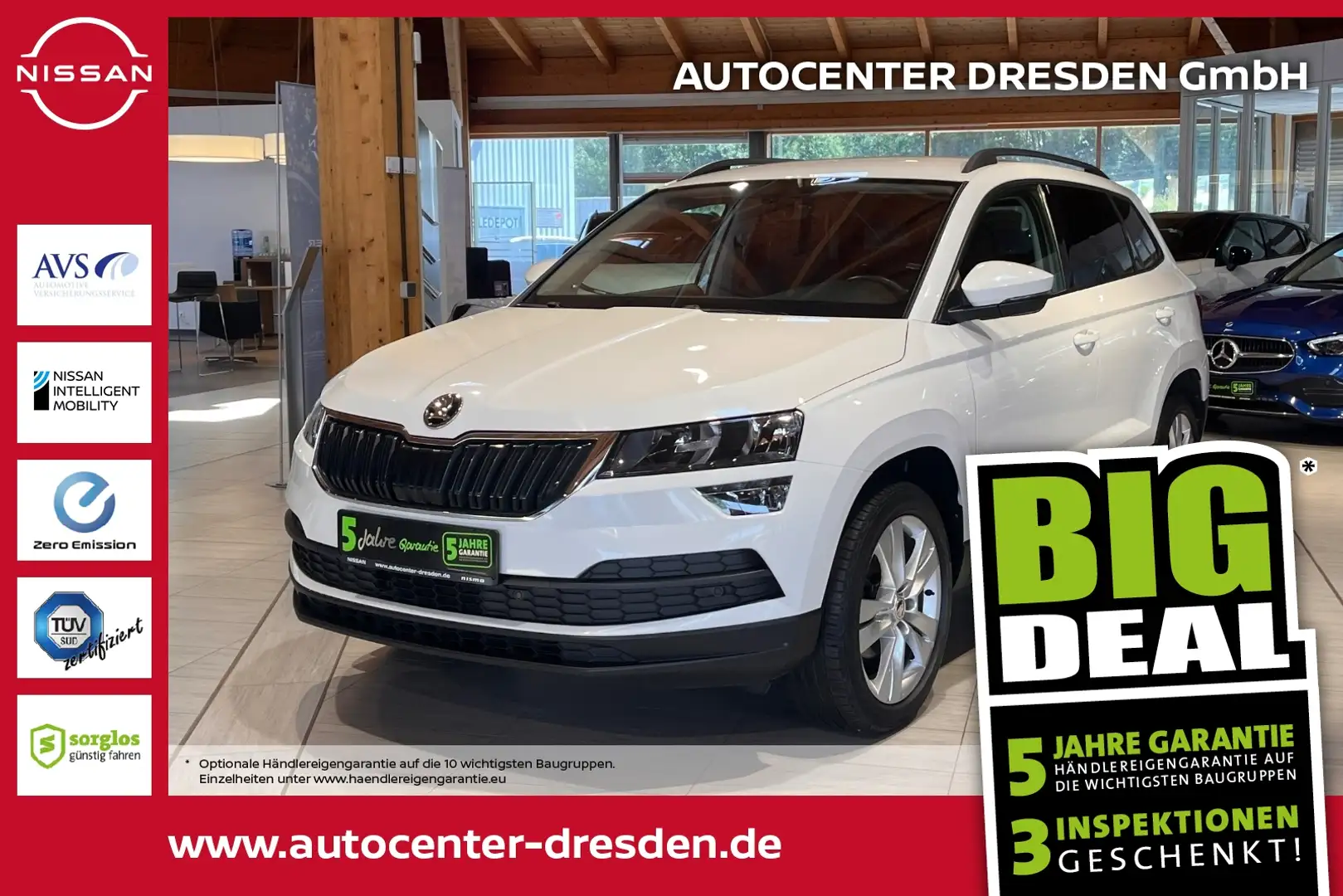 Skoda Karoq 2.0 TDI Style KeyLess Navi PDC 2xKlima Weiß - 1