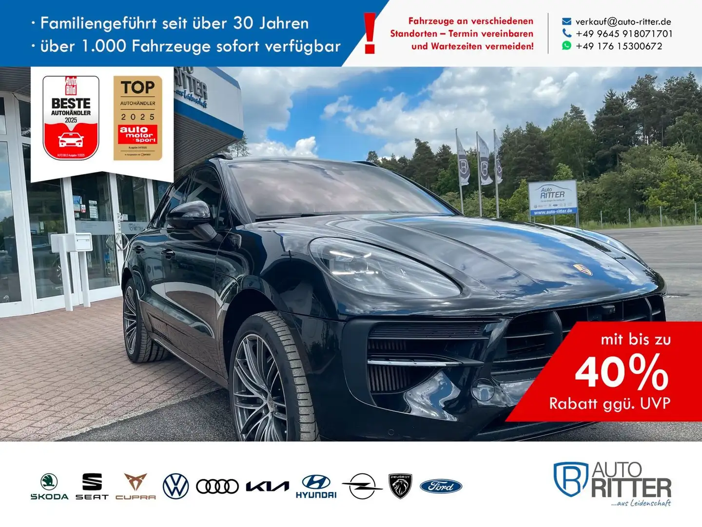 Porsche Macan S AHK|ACC|Pano|Bose|Chrono|Sportdesign Schwarz - 1